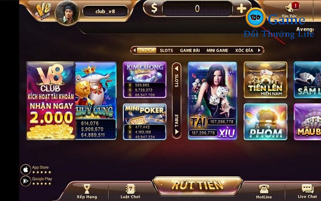 Sảnh game V8 Club được nhiều anh em yêu thích