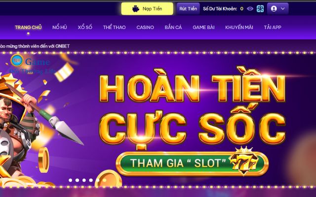 Lựa chọn sảnh game trên thanh công cụ của nhà cái