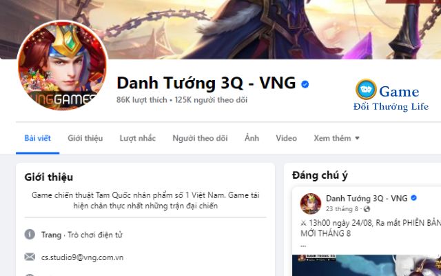 Fanpage chính thức của Danh Tướng 3Q