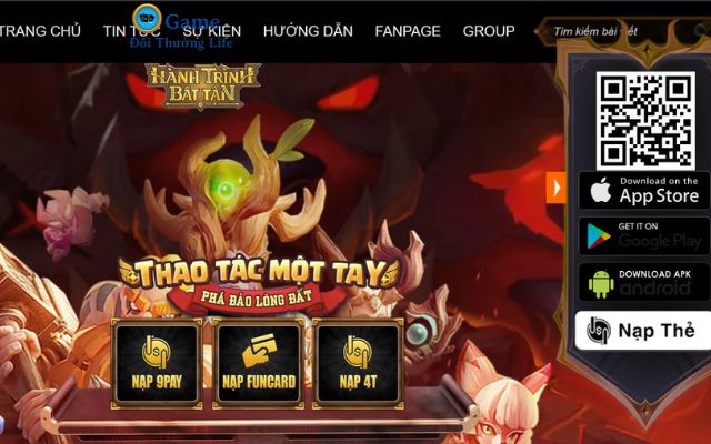 Website chính thức của game Hành Trình Bất Tận