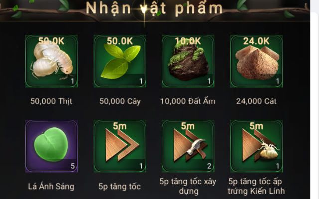 Code Vương Quốc Kiến có nhiều vật phẩm giá trị