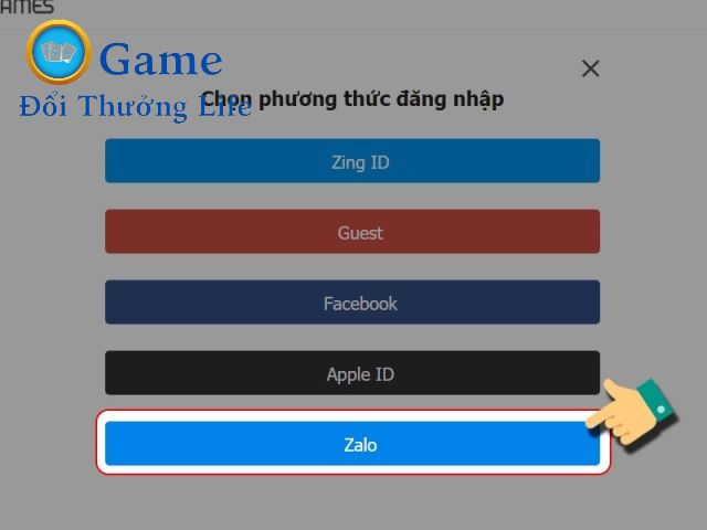 Đăng nhập vào tài khoản sử dụng trong game