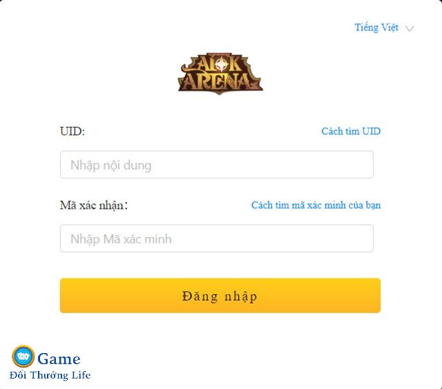 Điền mã ID và mã xác nhận để bắt đầu lấy Code