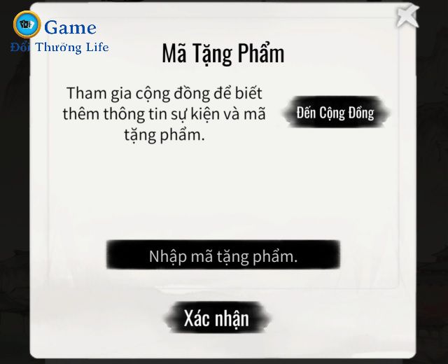 Nhập chính xác mã code đã nhận vào ô